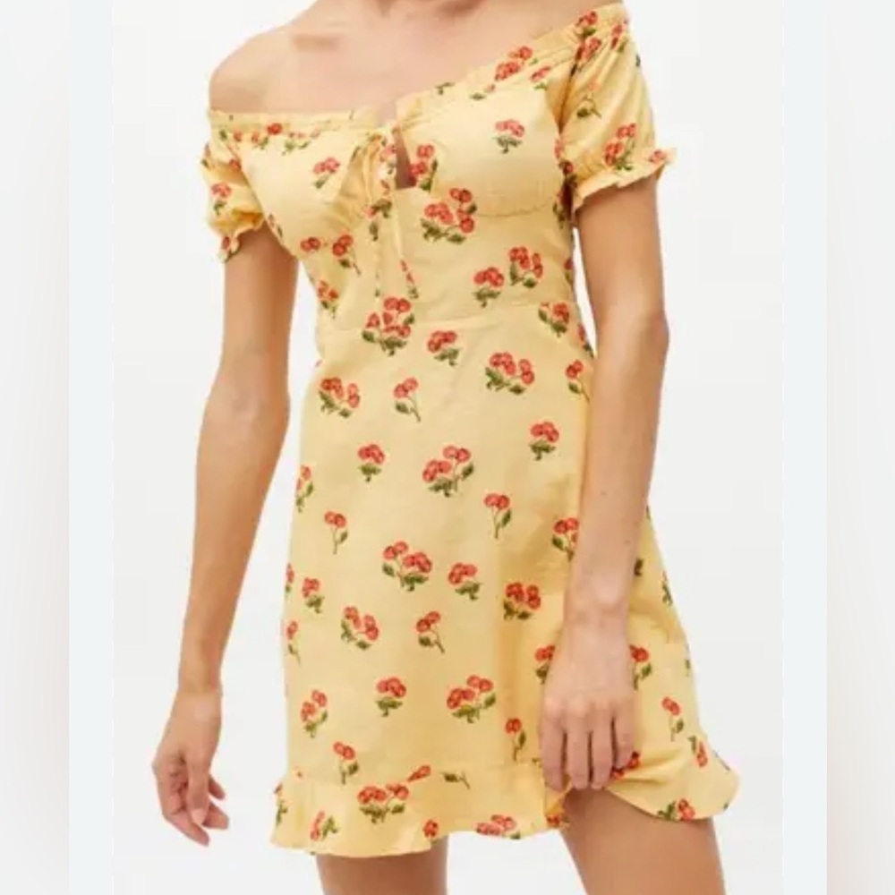 Urban Outfitters Yellow Puff Sleeve Sundress
